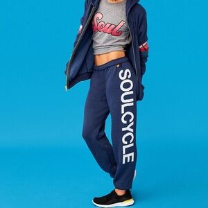 Aviator Nation Navy 'SoulCycle' Sweatpants with White Logo